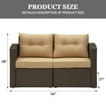 thumbnail image 4 of Superjoe 2 Pcs Outdoor Patio Furniture Garden Loveseat Wicker Sofas,Brown with Beige, 4 of 6