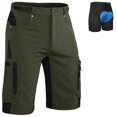 thumbnail image 1 of Pantalones cortos de bicicleta de montaña Ally 4D acolchados y holgados para ciclismo, color verde, 1 of 9