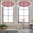 thumbnail image 3 of LALILO Kitchen Curtain Valance Arabic Mandala Ornamental Round Rod Pocket Window Curtain 52"x 18" Set of 2, 3 of 5