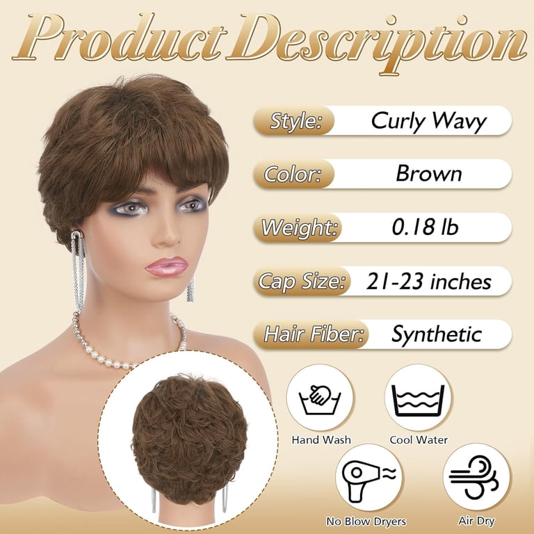 Grey Pixie Wigs for Women - Gray Short Natural Layered  display picture 2
