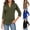 Army Green, variant on Womens High Low V-Neck 3/4 Sleeve T-Shirt Casual Solid Color Loose Fit Tunic Top Relaxed Hi-Lo Hem Summer Blouse Soft Basic Tee Shirt