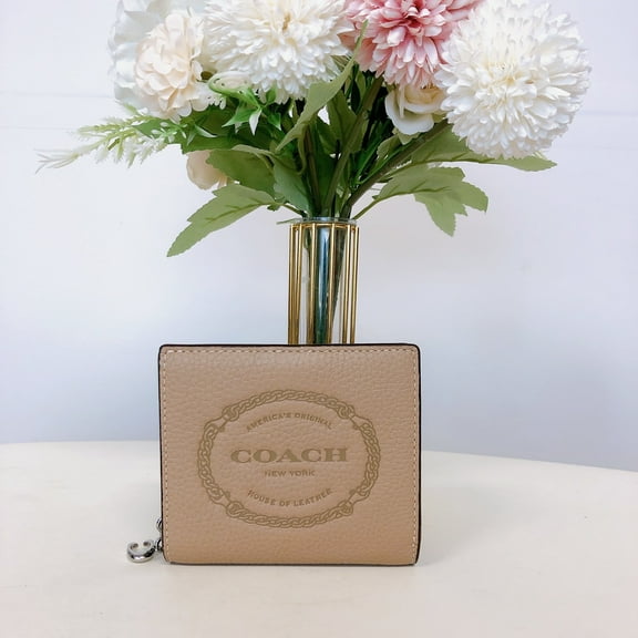 Coach CM216 Snap Wallet With Coach Heritage IN Taupe