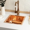 thumbnail image 2 of Solid Copper Undermount Kitchen and Bathroom Sink | Handmade Hammered Copper Vessel Sink *Drain Cap Included*, 2 of 10