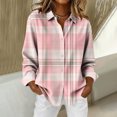 thumbnail image 2 of ZUKMRJPC Women's Plaid Button Down Shirt Long Sleeve Casual Lapel Loose Fit Lightweight Tops for Fall Daily Wear, 2 of 8