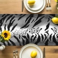 Black And White Leopard Table Runner, Abstract Vintage Animal Prints ...