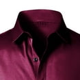 thumbnail image 6 of RUTAYY Men's Dress Shirts Stretch Pleated Solid Color Turndown Collar Formal Wedding Long Sleeve Slim Fit Button Down Travel Vacation Blouse, 6 of 6