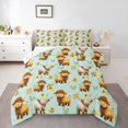 thumbnail image 2 of Erosebridal Rustic Cow Bedding Queen Comforter Set, Groovy Floral Down Comforter, Kawaii Animal Decor, Reversible 3-Piece, 2 of 8