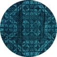 thumbnail image 1 of Ahgly Company Indoor Round Persian Turquoise Blue Bohemian Area Rugs, 8' Round, 1 of 4