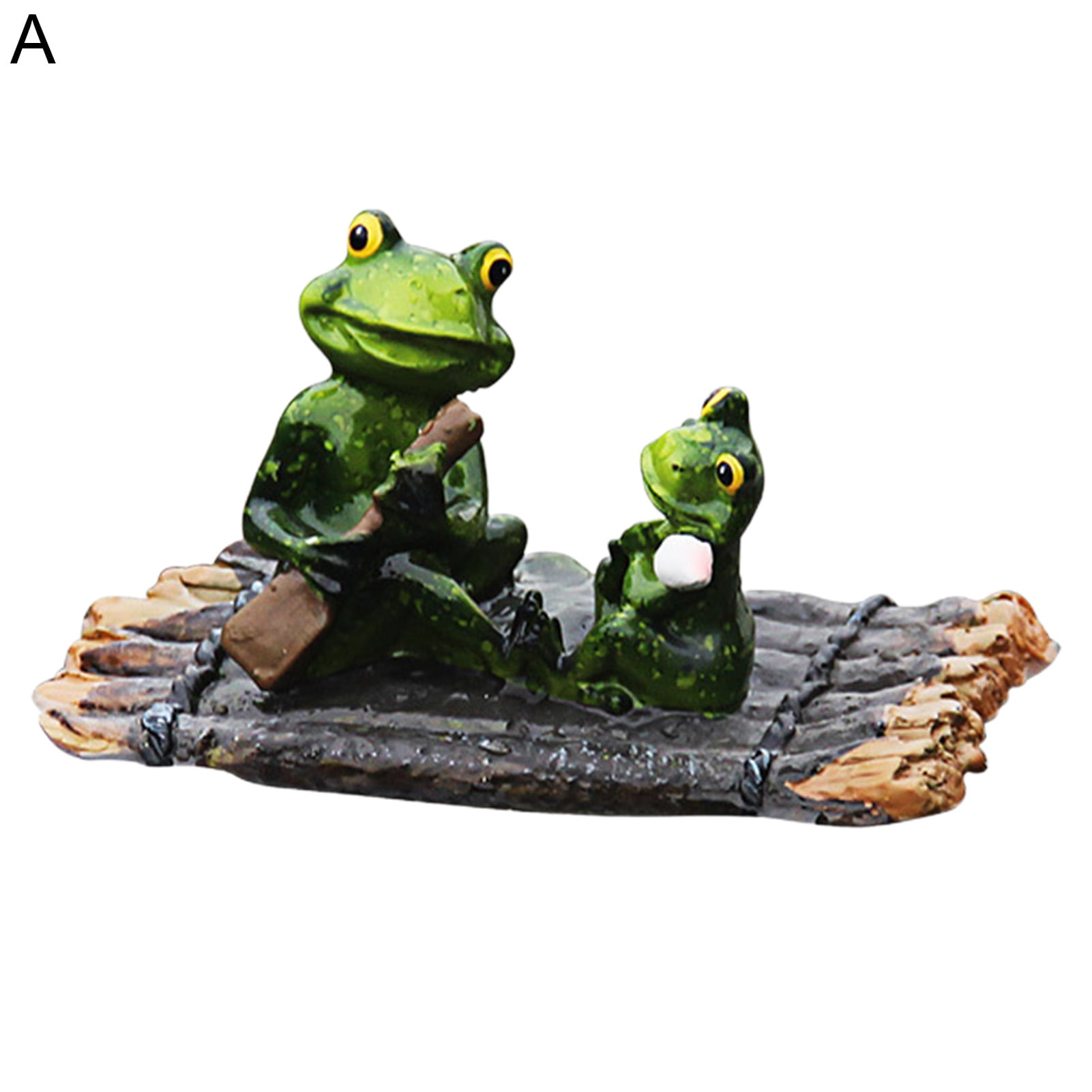 1X Green Frog Figurines Resin Colleation Gift Character Peeping Frog Desk Decor 