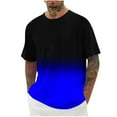 thumbnail image 2 of Antinious Summer Beach Shirt Men,Oversized Tshirts for Man,Men Fashion Casual Gradation Print Sports Short Sleeve Crewneck Blouses Shirts Top,Blue,M, 2 of 3