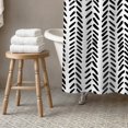 thumbnail image 3 of Creative Products Black Modern Herringbone 71x74 Shower Curtain, 3 of 7