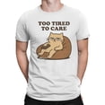 thumbnail image 2 of Too Tired to Care Cat Humor Men's T-shirt, 2 of 3