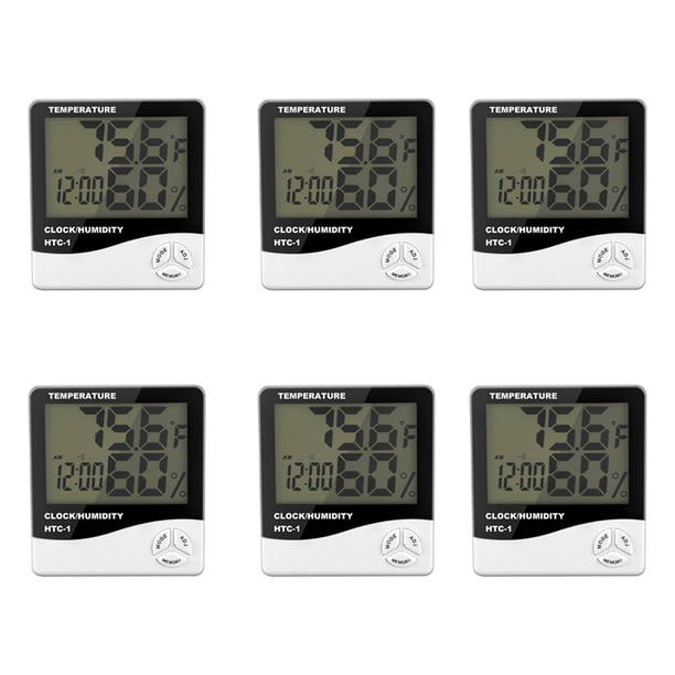 6X Digital LCD Interior Habitacion Exterior Temperatura Electronica Humedad Medidor Termometro Higrometro Estacion Meteorologica Despertador