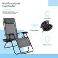 thumbnail image 3 of Sobaniilo Zero Gravity Chairs, Textilene Folding Recliner Lounge Chair W/Cup Holder, 2 Pack (Gray), Maximum Weight 250 lb, 3 of 5