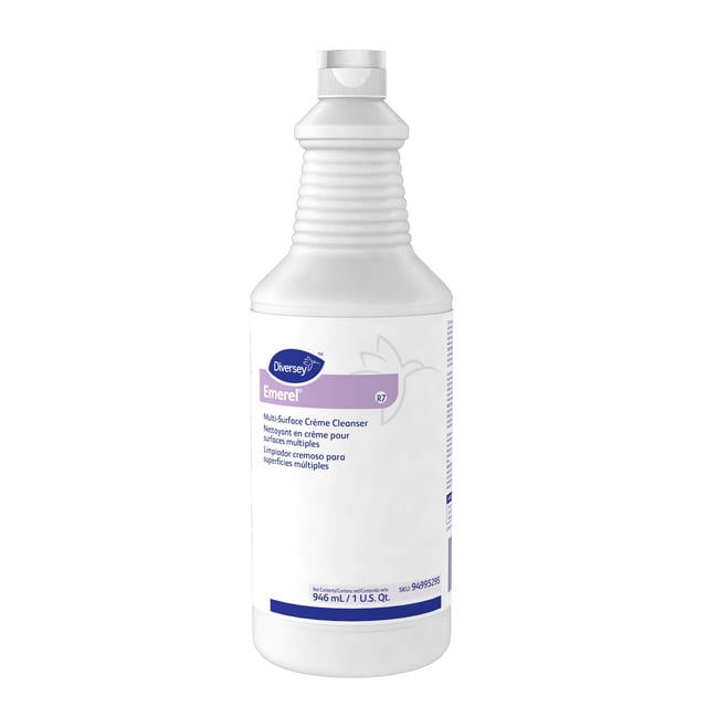 Emerel - Crema quita gota de vidrio y acero inoxidable, Limpiador multisuperficie 946 ml Sarricida Diversey NA