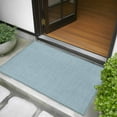 thumbnail image 5 of Haze Blue 2x3 Door Mat Rug, Farmhouse Burlap Solid Blue Color Modern Linen Texture Non-Skid Rubber Backing Large Rectangle Rugs - Living Room Bedroom Home Office, Indoor Floor Carpets Washable Rug, 5 of 9