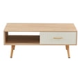 thumbnail image 5 of CoSoTower Rectangle Coffee Table with Solid Wood Legs, Sliding Drawer for Storage, Modern Table for Living Room , Natural Wood Color, 5 of 9