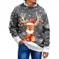 thumbnail image 4 of Men's Christmas Reindeer Snowman Penguin Santa and Snowflakes Sweater,Grey,M, 4 of 7