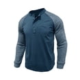 thumbnail image 4 of JTieacloth Classic Collared Shirt with Pocket Mens 2 Pack Cotton T Shirt Crew Neck Long Sleeve Tee Shirts Hipster Hip Hop Longline Casual Tops Gym Muscle Shirts Blue XXL, 4 of 6