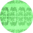 thumbnail image 1 of Ahgly Company Indoor Round Abstract Emerald Green Modern Area Rugs, 7' Round, 1 of 4
