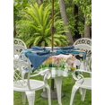 thumbnail image 2 of Outdoor Tablecloth with Umbrella Hole and Zipper, Easter Round Table Cloth 54 Inch Waterproof Tablecloth, Green Pink Plaid Blue Truck Eggs Bunny Pastoral Picnic Table Cover for Patio Camping, 2 of 7