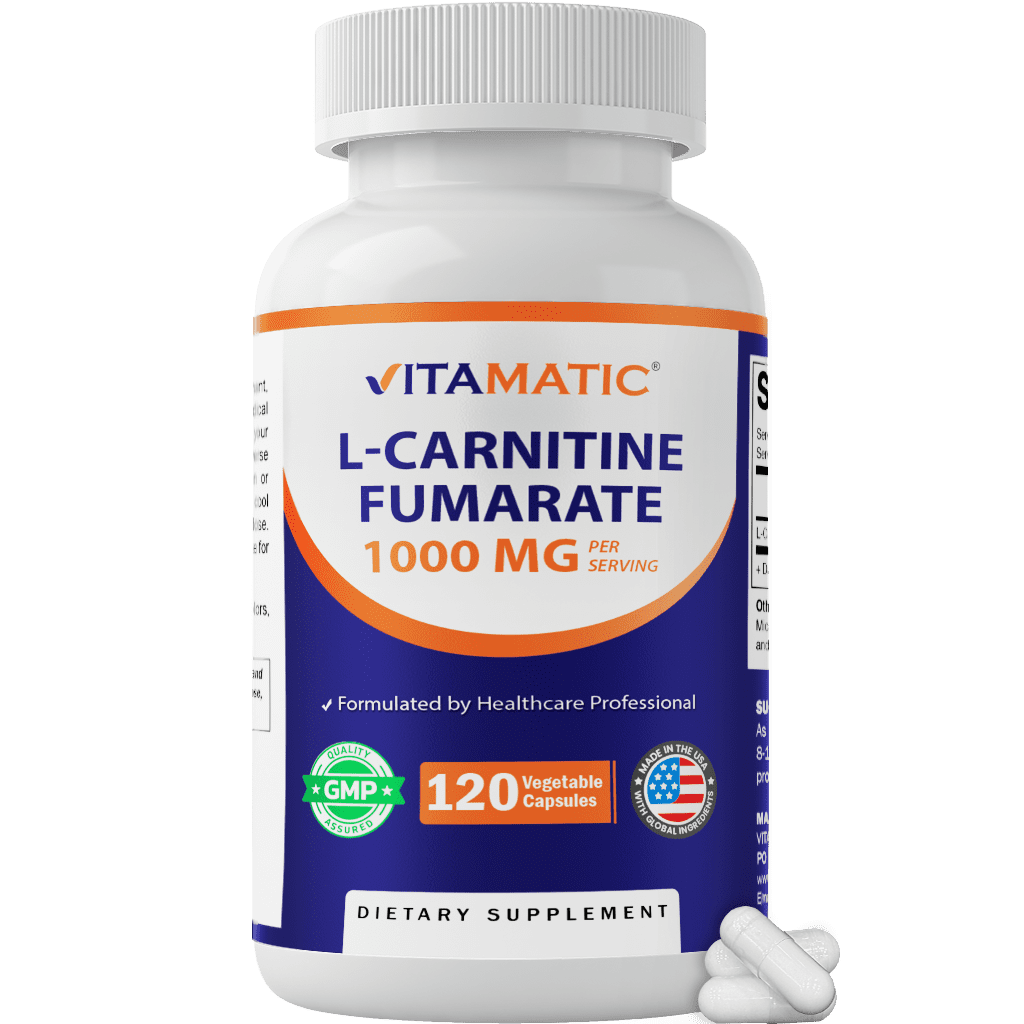 Vitamatic L-Carntitine Fumarate 1000 mg - 120 Vegetable Capsules