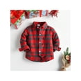 thumbnail image 4 of Suealasg Kids Boys Christmas Gentleman Suits Outfits 1T 2T 3T 4T 5T 6T Little Boys Long Sleeve Lapel Button Plaid Shirt and Suspender Pants Set Christmas-themed Clothing for Child Boys, 4 of 9