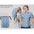 thumbnail image 5 of oneOone Silk Tabby Medium Blue Fabric Geometrical Craft Projects Decor Fabric Printed By The Yard 42 Inch Wide, 5 of 5