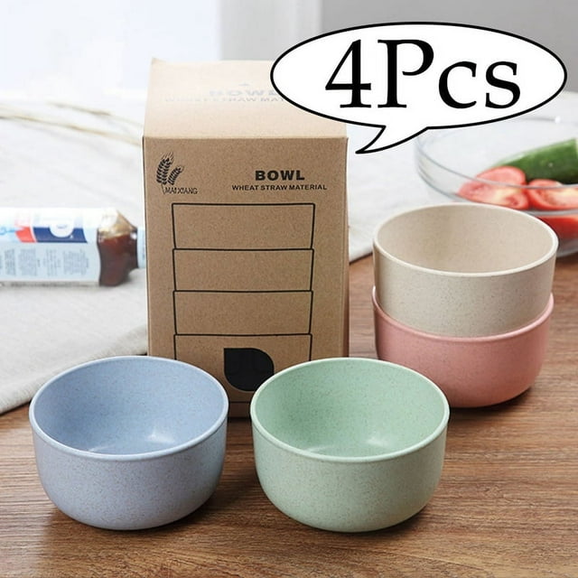 LNKOO 4 Pack Unbreakable Cereal Bowls, Lightweight Wheat Straw Bowl for Rice Noodle Soup Snack, Dishwasher & Microwave Safe - BPA Free Healthy for Kids Toddler & Adult (Small/Large)