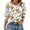 YellowFlowers, variant on PinkBeautiM Women Blouses 3/4 Sleeve Dressy T Shirts Crew Neck Tunic Tops Fit Loose Casual Floral Shirts (S-XXL)