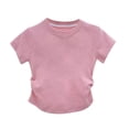 thumbnail image 3 of BXSRUTA Toddler & Big Girls Summer Tops Sleeveless Short Sleeve T-Shirts Soft Casual Kids Tees 1 Pack Multiple Sizes, 3 of 4