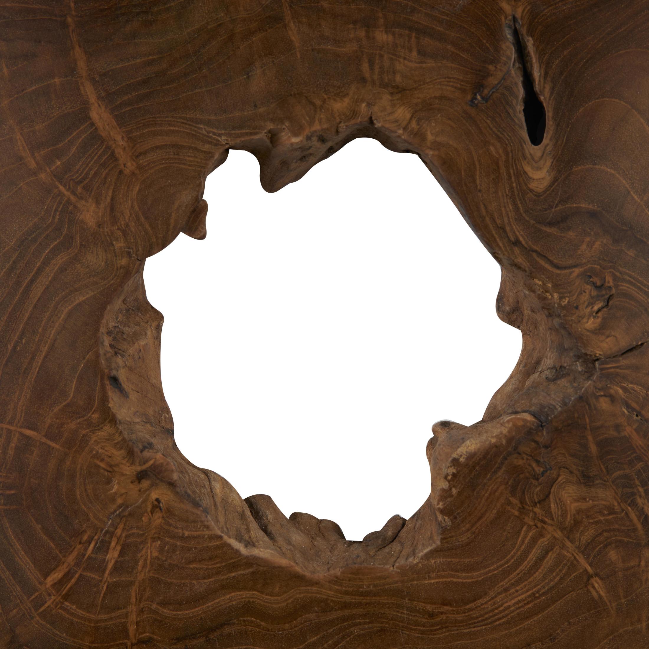 DecMode Brown Teak Wood Handmade Live Edge Wood Slab Abstract Wall Decor (6 Count)