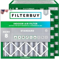 Filterbuy 18x18x4 MERV 8 Dust Defense, Pleated HVAC AC Furnace Air Filters (12-Pack)