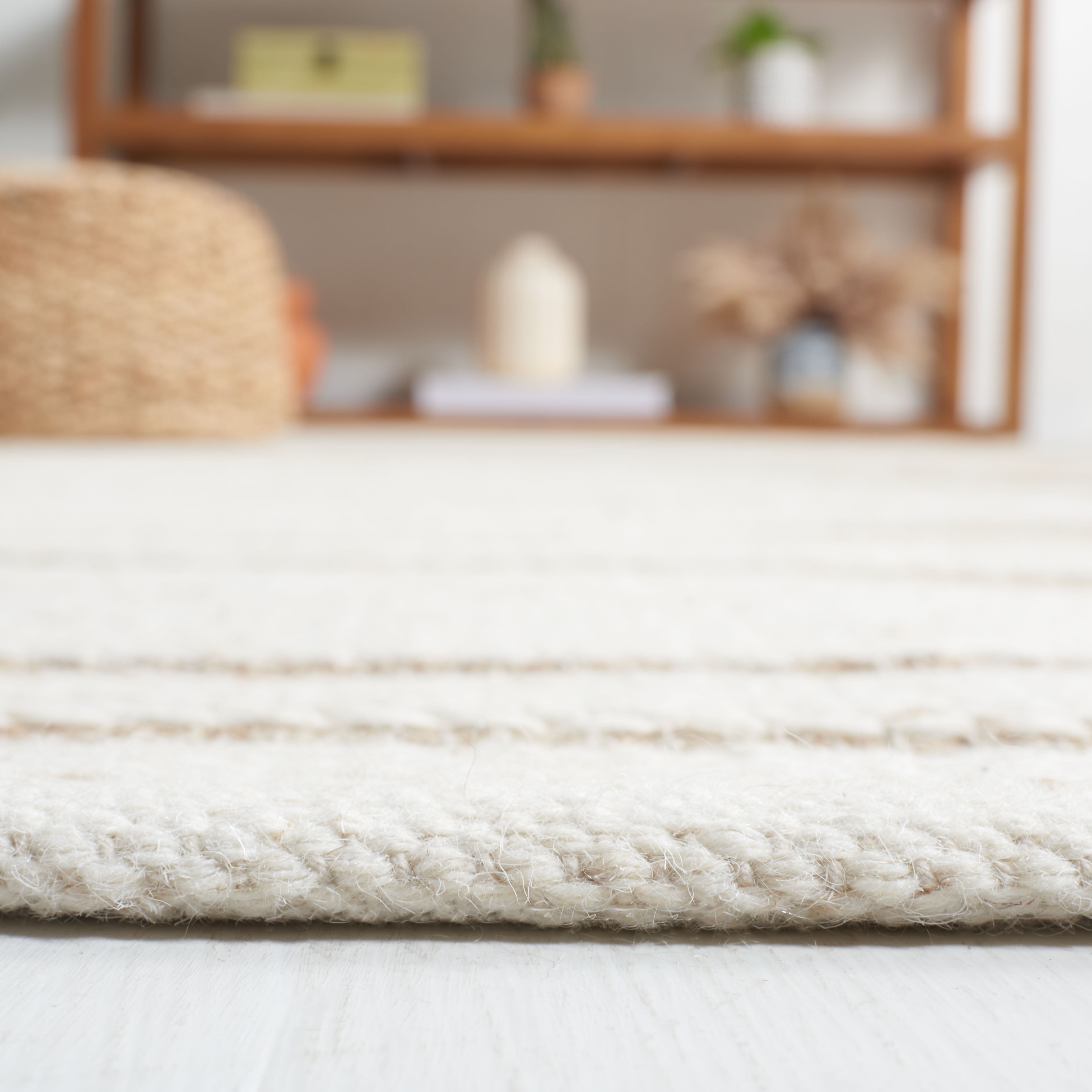 SAFAVIEH Natural Fiber Dina Geometric Area Rug, Natural/Ivory, 6' x 9'