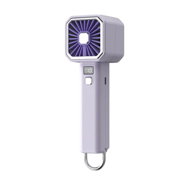 YingYouFu Slim Handheld Fan with Digital Display, High Speed Turbine Portable Mini Fan, USB Rechargeable Strong Airflow for Outdoor Office Home Travel