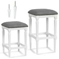 thumbnail image 1 of Costway Tabouret Selle à 3 Hauteurs, Ensemble de 2, Tabouret Carré pour Îlot de Cuisine avec Repose-Pieds, 1 of 8