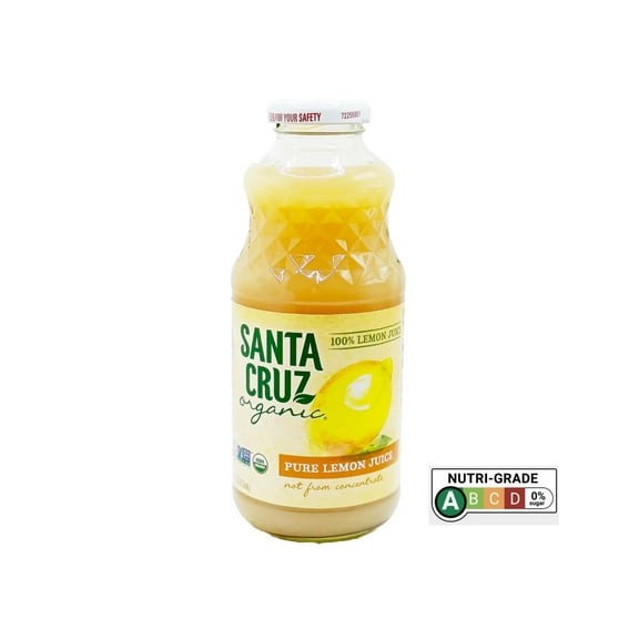 2X - Santa Cruz, Lemon 100% Organic Juice, 16 Fl Oz