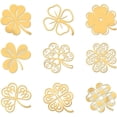 thumbnail image 1 of 9 pegatinas con temática de trébol de 1,6 x 1,6 pulgadas, pegatinas del día de San Patricio, pegatinas autoadhesivas de metal dorado, pegatinas de metal de trébol de cuatro hojas para álbumes de, 1 of 8