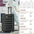 thumbnail image 4 of 3 Piece Luggage Sets with TSA Lock, ABS+PC Hardshell Suitcase with Spinner Wheels, Lightweight Expandable Travel Suitcases for Men, Women, 20/24/28 Inch, Black, 4 of 8