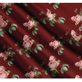 thumbnail image 3 of Soimoi Red Cotton Poplin Fabric Leaves & Rose Floral Print Fabric by the Yard 42 Inch Wide, 3 of 7