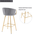 thumbnail image 5 of 30 Inch Velvet Dining Chairs, Modern Dining Chair with Golden Metal Legs, Simple Bar Stool Upholstered Dining Chairs, Accent Desk Chair Dining Room, Kitchen, Vanity, Living Room(Gray,Set of 2), 5 of 10