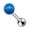 Blue (Agate), variant on Tongue Ring 14GA Semi-Precious Stone Ball Surgical Steel Barbell