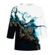thumbnail image 5 of Blusa de manga 3/4 con botones y cuello redondo para mujer Pompotops  FGAJ2364, 5 of 5