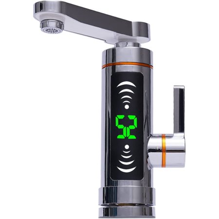 110V Hot Water Heater Faucet, Instant Heating Tankless Water Faucet Fast Heating Tap with LED Digital Display Rotatable Stainless Steel for Kitchen Bathroom, IPX4, 3000w, 30-60?