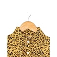 thumbnail image 3 of Kmbangi Girl?s Leopard Button Lapel Short Sleeve Ruffles Mid-length Dress, 3 of 8