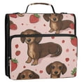 thumbnail image 2 of YAZAOO Zipper Binder trapper keeper Documents Organized Design Strawberry Pup Parade Printed, 2 of 8