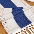 thumbnail image 3 of Table for Home Decor with Tassels 72 Inches Long Farmhouse Rustic Table Runner Cream & Brown Macrame Burlap Fall Table Decoration for Living Room Bridal Shower (12x72 Inches), 3 of 5
