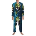 thumbnail image 3 of Cauagu Largemouth Bass Fish Print Men's Long-Sleeve Pajama Set,Soft Button-Front 2Pjs for Men Long Sleeve Men’s Sleepwear-Large, 3 of 7