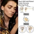 thumbnail image 2 of 40Pcs 18K Gold Plated Earring Findings Cubic Zirconia Post Stud Earrings with Loop and 40Pcs Butterfly Earring Backs, 2 of 9