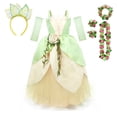 thumbnail image 3 of Disney-vestido de princesa Tiana para niñas, ropa de fiesta de cumpleaños, Carnaval, disfraz de campana Tinker, 3 of 5